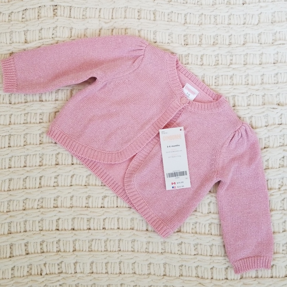 Gymboree baby girl pink cardigan 3-6 months NWT
